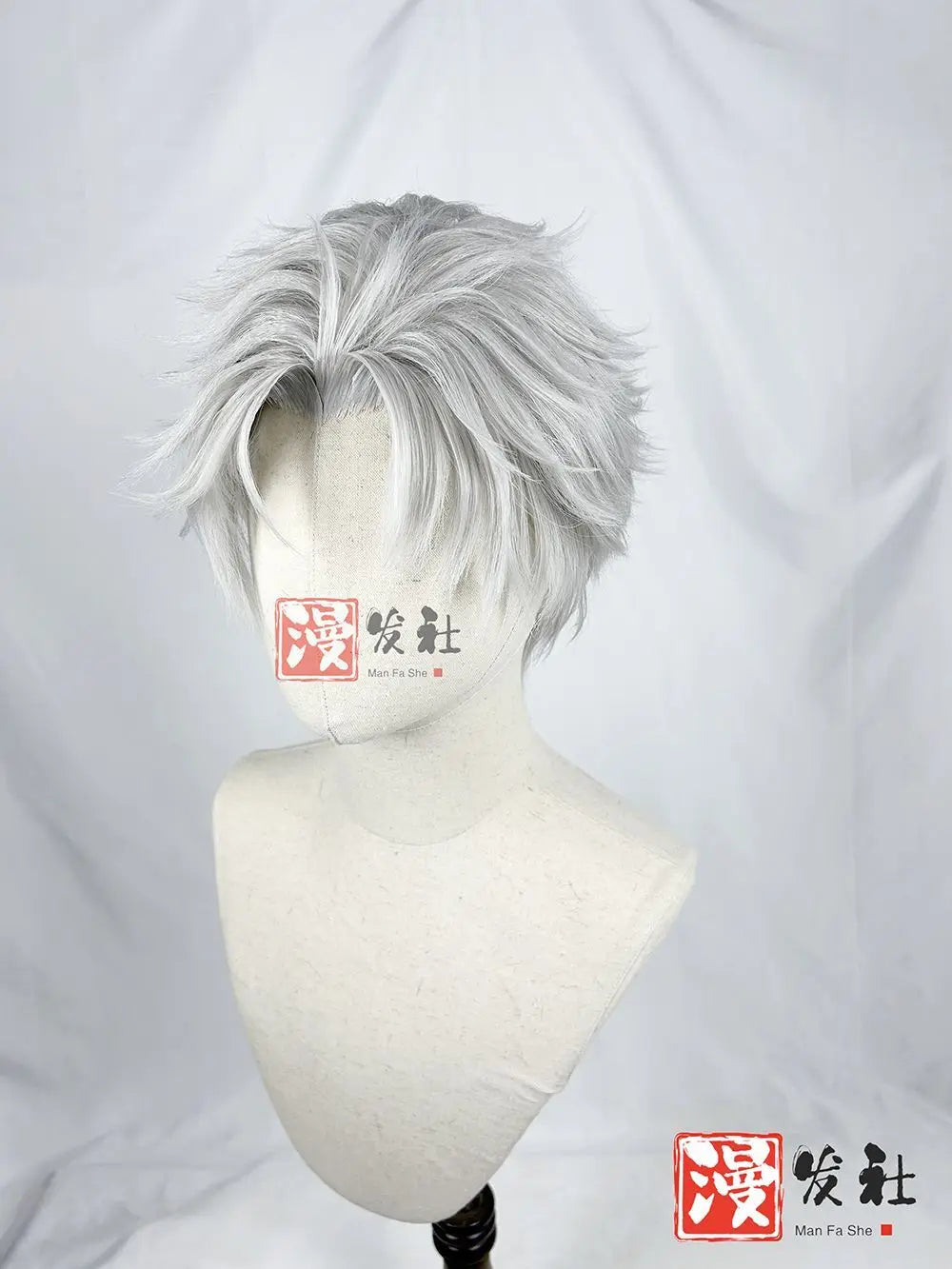 Styled Sylus wig Love And Deepspace Relentless Conqueror Cosplay Customized Men Synthetic Wig Grey Onychinus Halloween Party