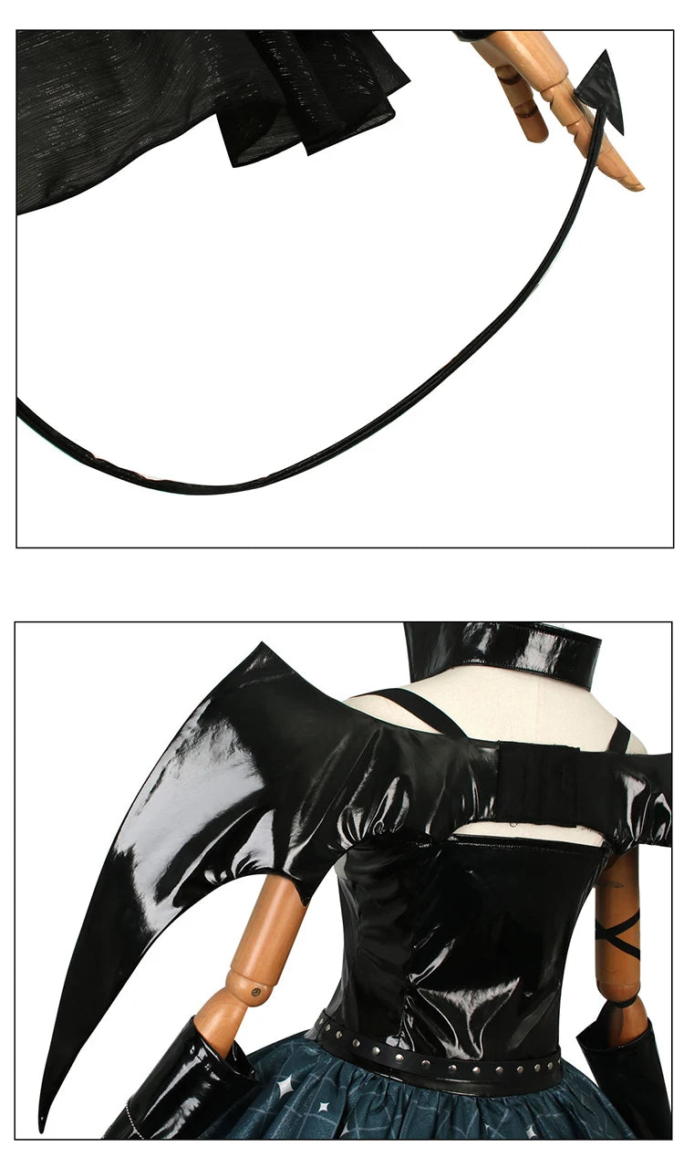 Anime Devil Hatsune Cosplay Costumes Game Demon Miku Dress Wig Wings Horns Tail Suit Carnival Party Outfits Women Sexy Uniform