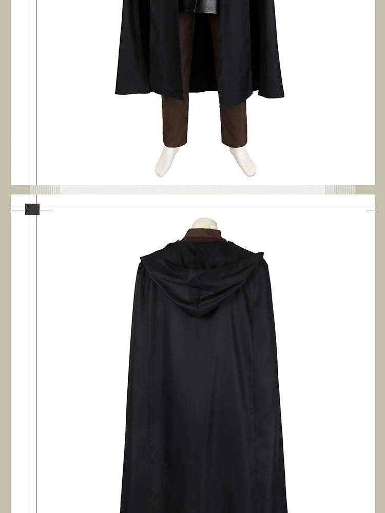 Anakin Cosplay Jedi Costume Disfraz Skywalker Vader Darth Jedi Top Pants Cloak Belt Halloween Carnival Party Outfits Men