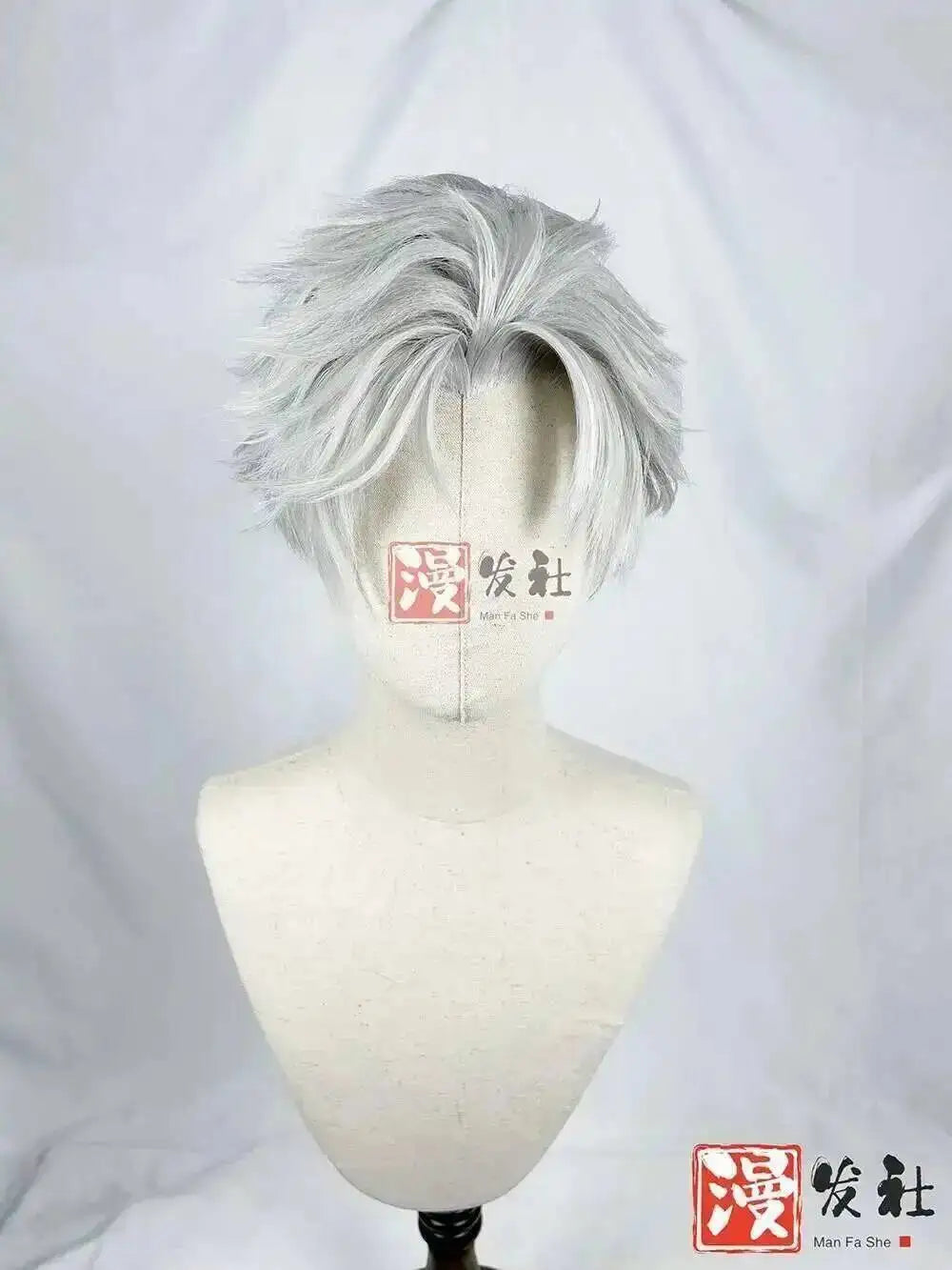 Styled Sylus wig Love And Deepspace Relentless Conqueror Cosplay Customized Men Synthetic Wig Grey Onychinus Halloween Party