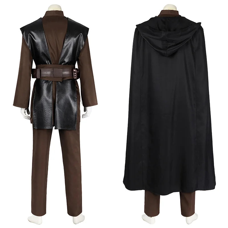 Anakin Cosplay Jedi Costume Disfraz Skywalker Vader Darth Jedi Top Pants Cloak Belt Halloween Carnival Party Outfits Men