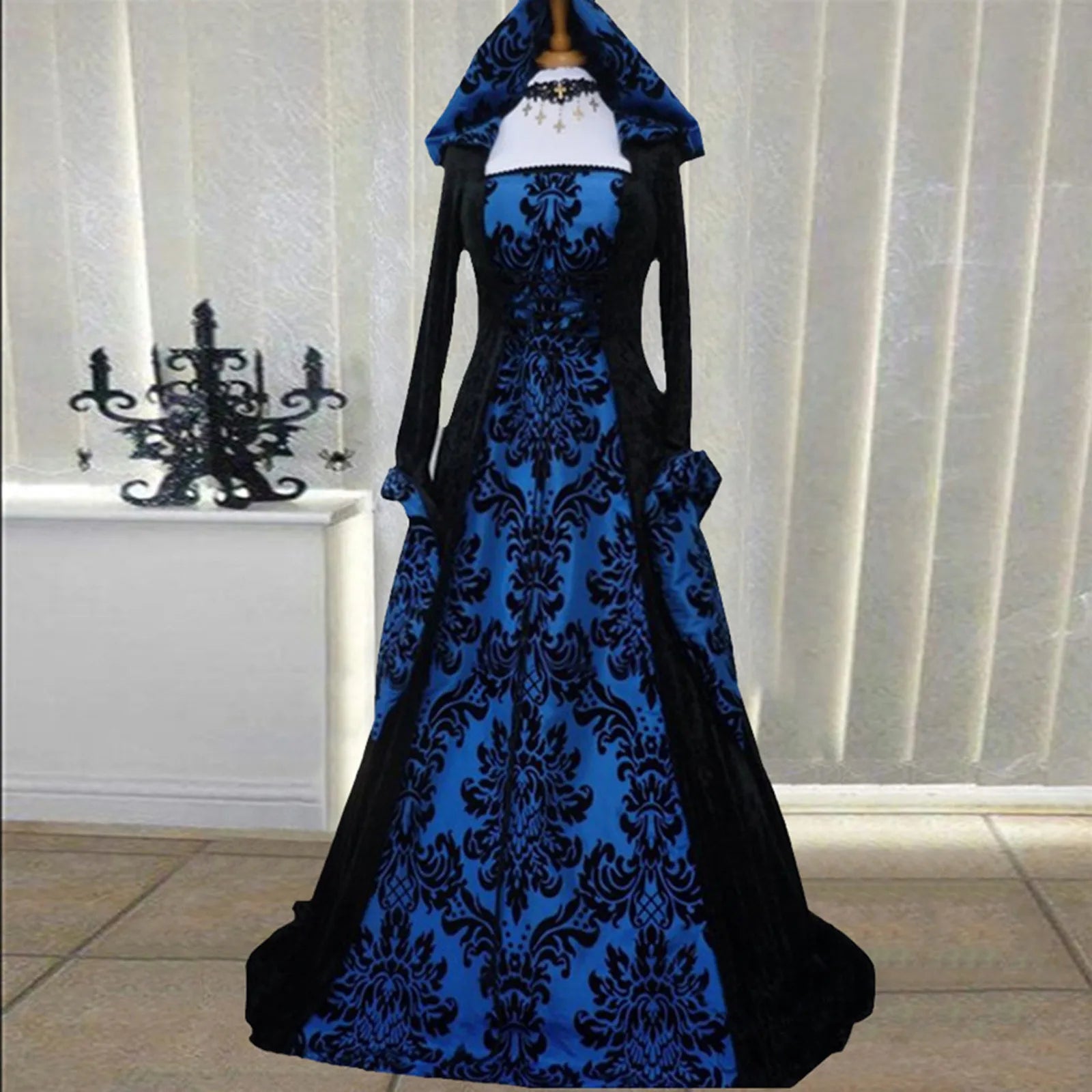 Costume Wicca Witch Medieval Dress Women Adult Plus Size Scary Cosplay Gothic New Wizard Halloween Costumes For Women