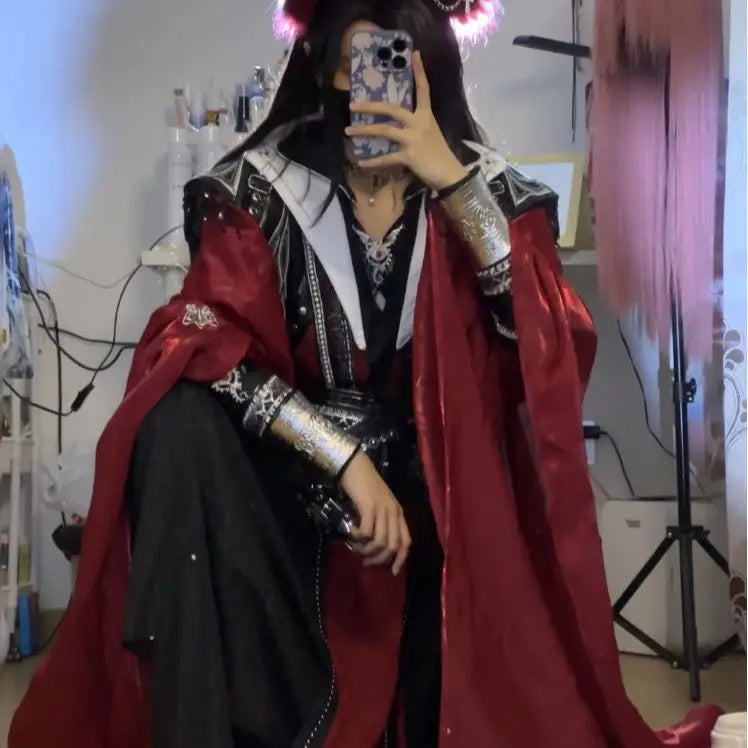 Chinese TV Series TGCF Tian Guan Ci Fu Xie Lian Hua Cheng Cosplay Costume Hua Cheng  Cos Dress Hanfu Full Set