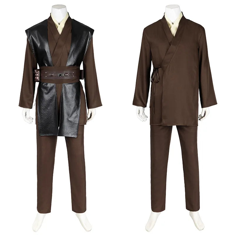 Anakin Cosplay Jedi Costume Disfraz Skywalker Vader Darth Jedi Top Pants Cloak Belt Halloween Carnival Party Outfits Men