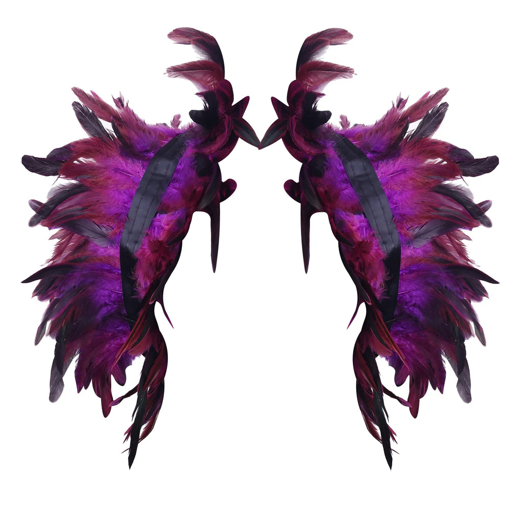 Gothic Feather Shawl Halloween Party Prom Performance Chicken Feather Accessory Cape Cloak Cosplay Costumes Poncho for Women Men