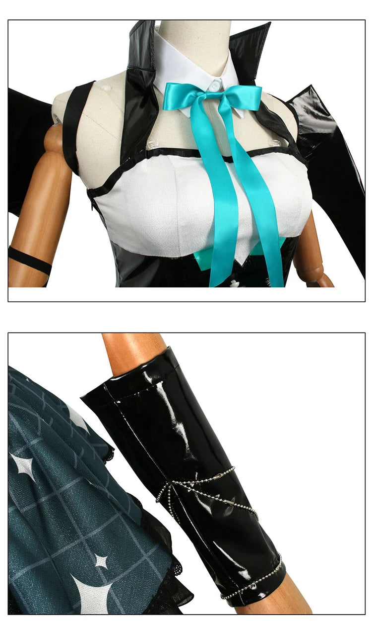 Anime Devil Hatsune Cosplay Costumes Game Demon Miku Dress Wig Wings Horns Tail Suit Carnival Party Outfits Women Sexy Uniform